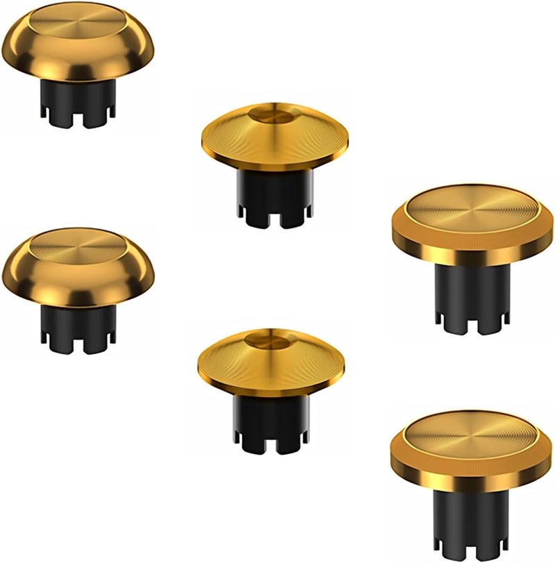 Ceozon Replacement Metal Thumbsticks for Ps5 Edge Controller 6 in 1 Swap Analog Joystick Thumb Grips Accessories Gold - Image 1